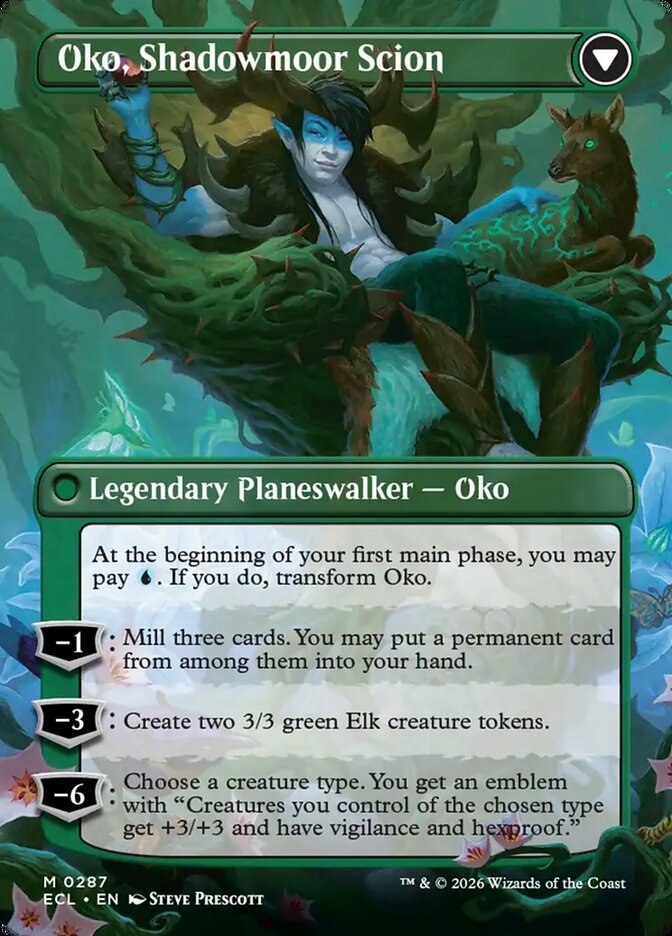 Oko, Lorwyn Liege // Oko, Shadowmoor Scion (Borderless) - Imagen 2