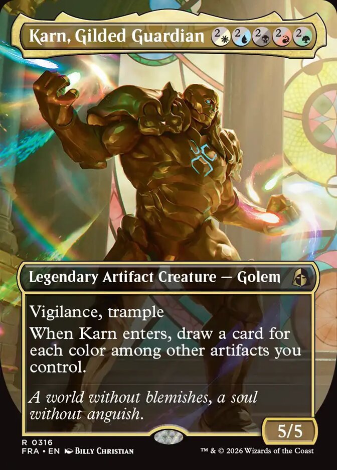 Karn, Gilded Guardian (Borderless FOIL)